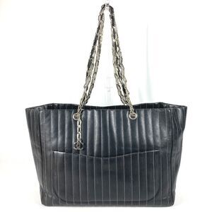 CHANEL Shoulder Bag Mademoiselle Leather Black